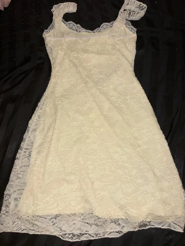 White Floral Mini Dress - Image 2