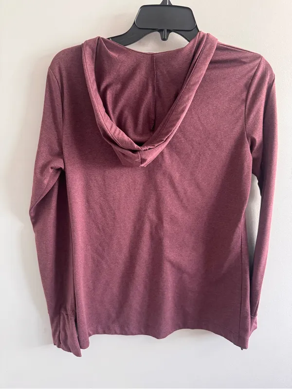 Cutter & Buck Hooded Long Sleeve Performance Top Small Purple‎ - Image 3