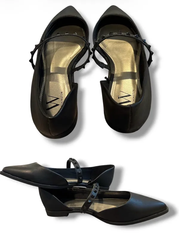 Worthington Cora Black Studded Mary Jane Pointed Toe Flats Size 7.5M - Image 2