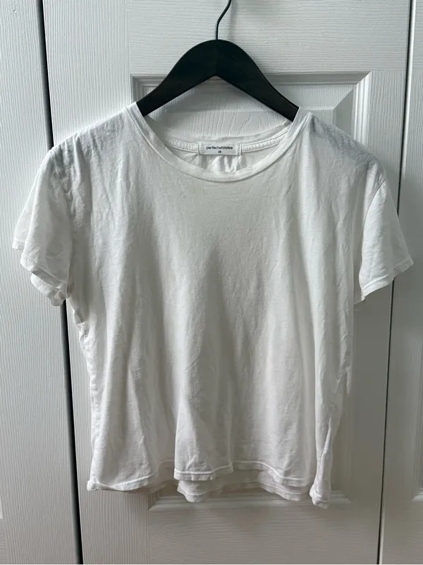 Perfectwhitetee Harley Cotton Boxy Crewneck Tee in White - Image 2