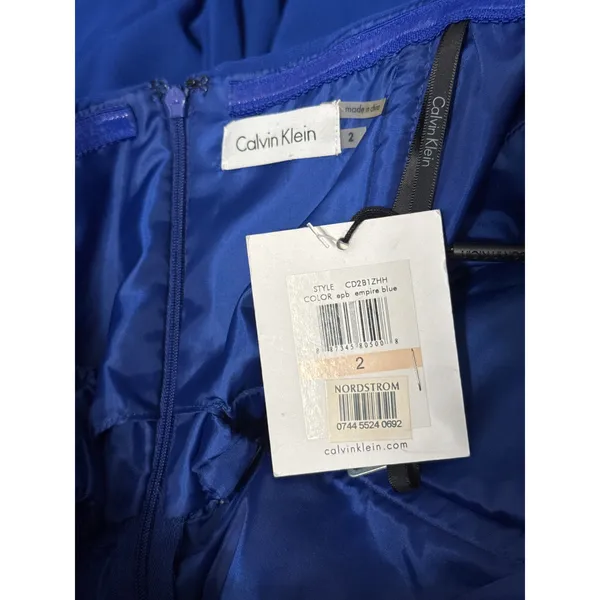 Calvin Klein Empire Waist Strapless Ruched Chiffon‎ Cocktail Dress Wedding Guest - Image 4