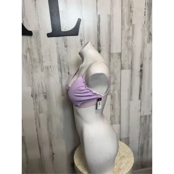 No Boundaries Lavender Bralette XXL Ribbed Wireless Bra Stretch Lounge Crop Top - Image 5