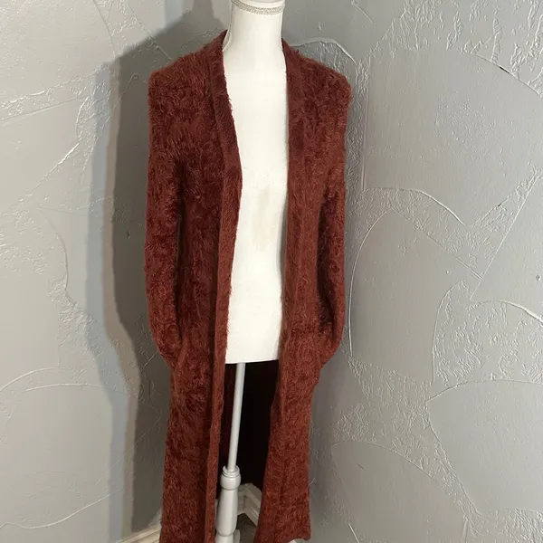 Free People Rust Long Cardigan - Image 8