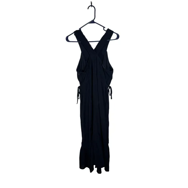 Lane Bryant Black Cotton Gauze Crochet Lace Trim Boho Midi Dress 16 - Image 5