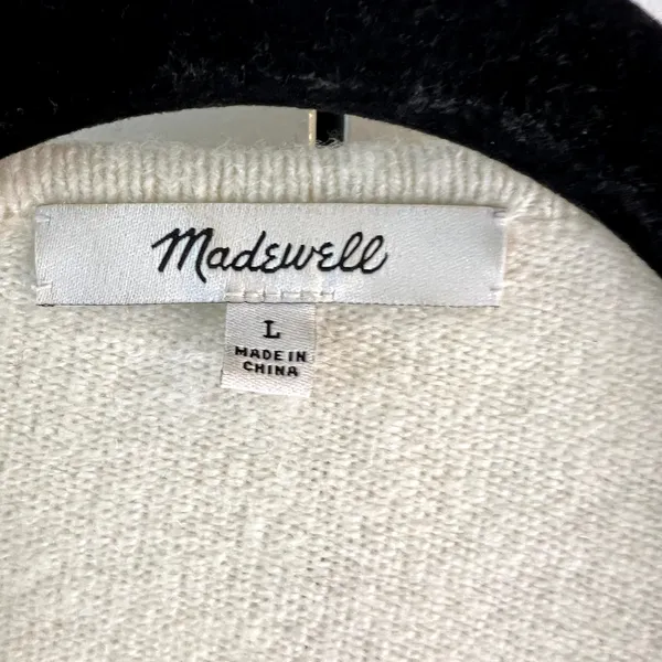 Madewell Kent Colorblock Striped Cardigan size L Wool Alpaca Pockets - Image 4