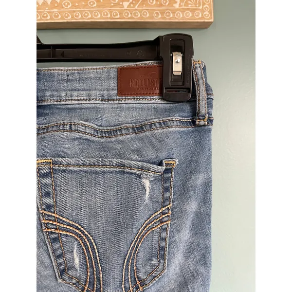 Hollister Light Blue Denim Ripped Skinny Jeans 0s - Image 5