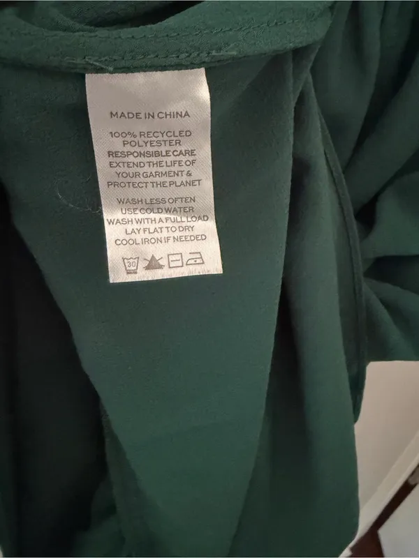Hill House Louisa Nap Dress Emerald Green Smocked Puff Sleeve Midi Large Cottage - Image 6