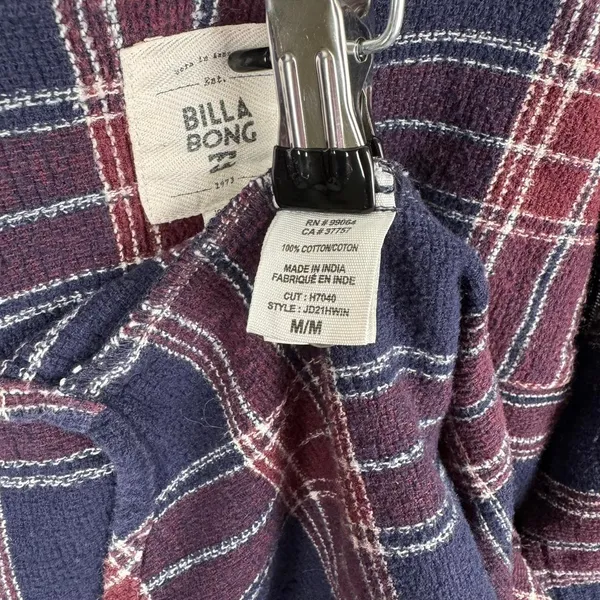 Billabong‎ Plaid Flannel Skater Style Streetwear Medium - Image 5