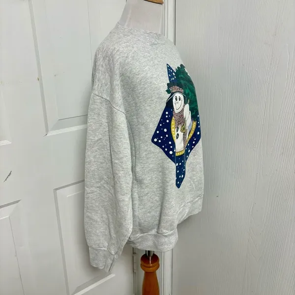 Vintage Snowman Crewneck Sweatshirt G5 - Image 2