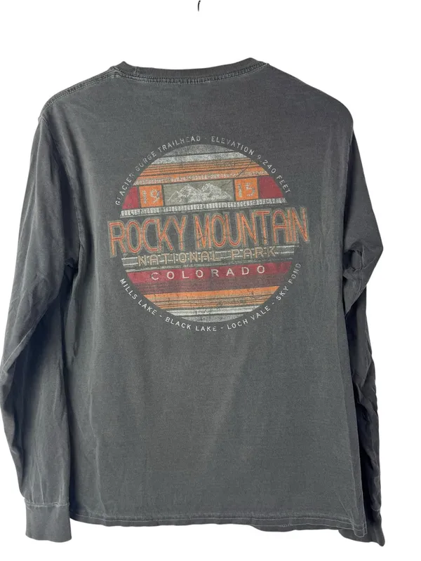 Blue 84 Gray‎ Rocky Mountain National Park Logo Graphic Long Sleeve T-Shirt S - Image 2