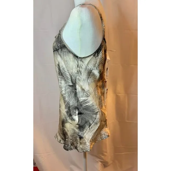 NWT Intimissimi Silk top front and back V neck. in cream w/Black Print sz. M - Image 4