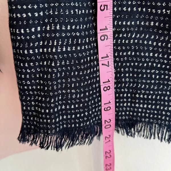 Anthropologie Blue Fringe Top Boho Artisan Minimalist Sustainable XS - Image 5