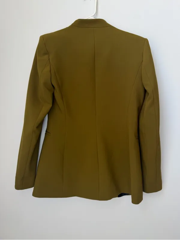 Zara Olive Green Blazer Size Medium - Image 4