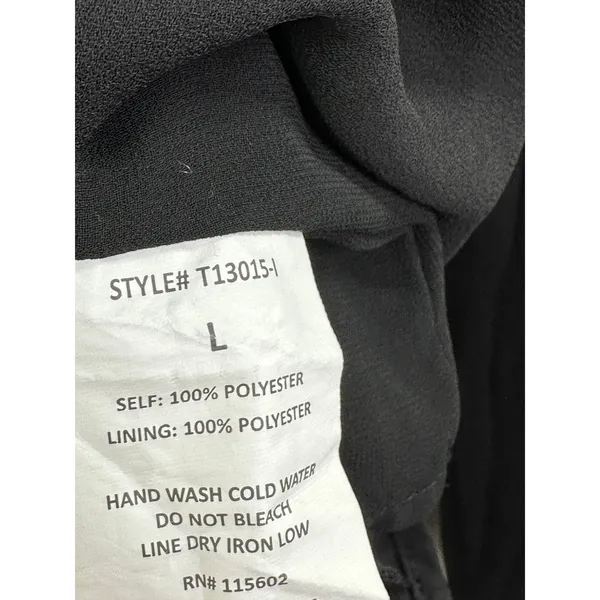 Lush‎ Black Long Sleeve Keyhole V-Neck Tie Detail Blouse Women's Size Large L - Image 6