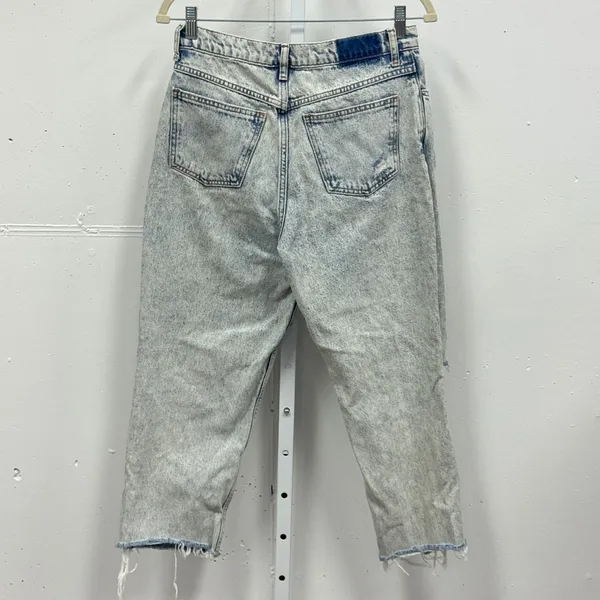 Mango MNG Denim Mom Jeans Light Acid Wash Distressed Button Fly‎ Sz 6 Streetwear - Image 2