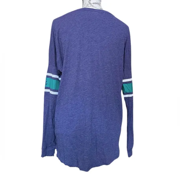 Victoria's Secret PINK Blue Long Sleeve Henley Top Shirt - M - Image 2