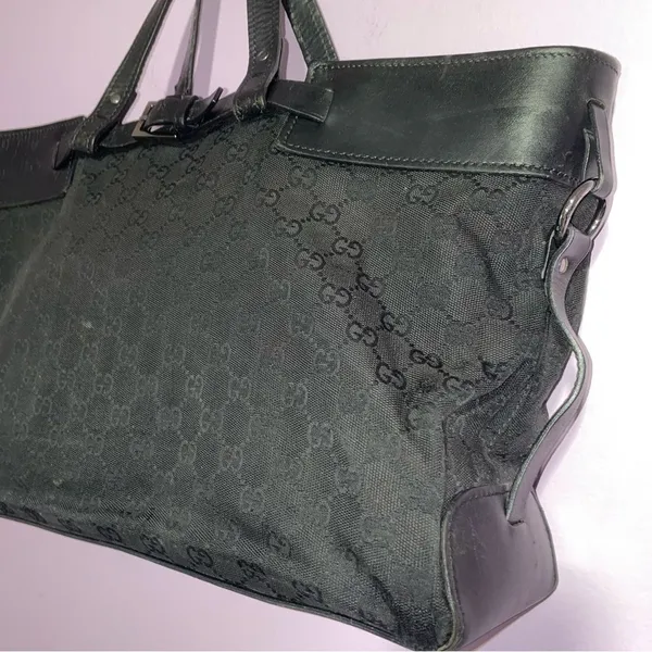 Gucci Weekender Tote Bag GG Canvas Monogram Top Handle Large Purse - Image 5