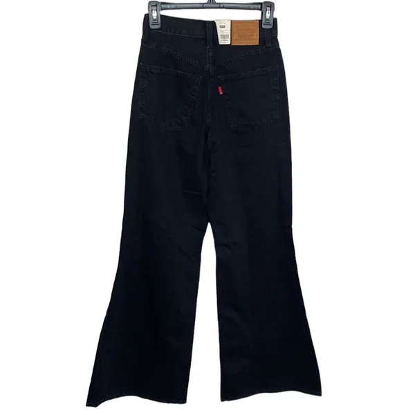 Levi’s premium high loose flare jeans in black size 25 - Image 4