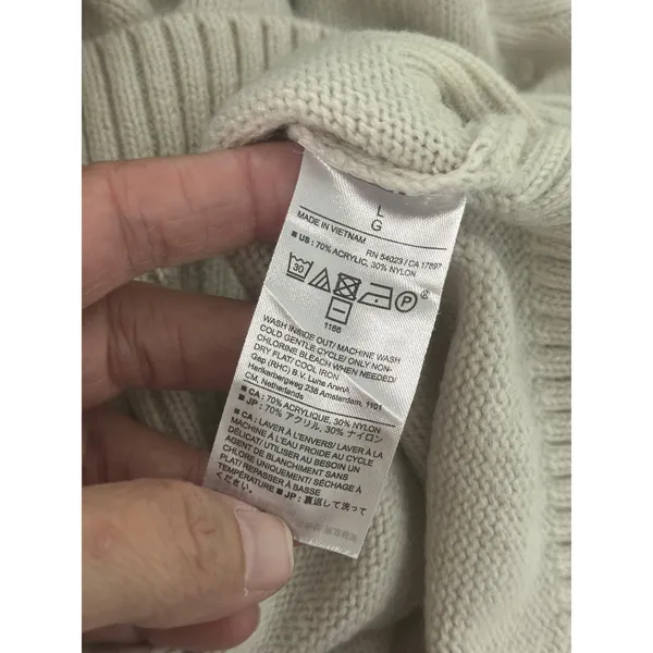 Banana Republic Ivory Crew Neck Raglan Sweater HOL23 736732-01‎ Womens Large - Image 6