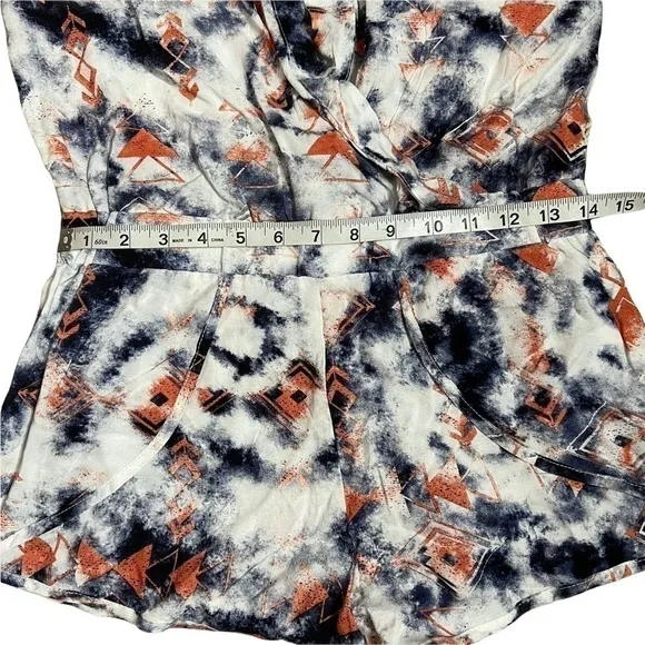 Ocean Drive Tie Dye Surfer Boho Wrap‎ Front Cami Romper Festival Beach Summer - Image 5