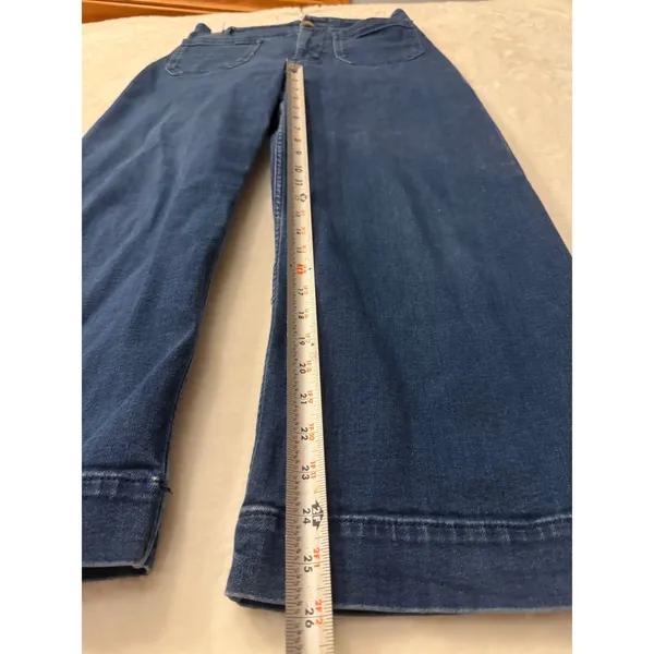 Maeve Anthropologie Colette Wide Leg Crop Jeans 31 Dark Wash High Rise Denim - Image 4