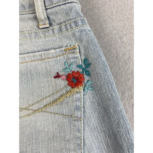 Aeropostale Jeans Womens 32x32 Blue Flower Embroidery Flare Tag 7/8 Indie Boho - Image 11