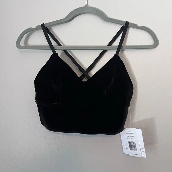 Beyond Yoga NEW Velvet VIP Long Line Adjustable Strap Sports Bra Black XS - Image 2