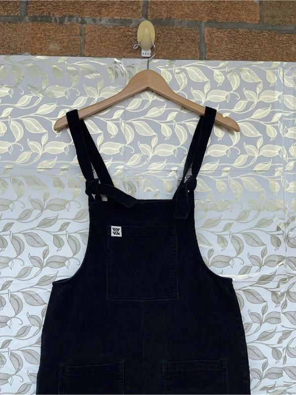 Lucy & Yak Black Organic Cord Dungarees US 6 UK 10 Whimsigoth Overalls - Image 3