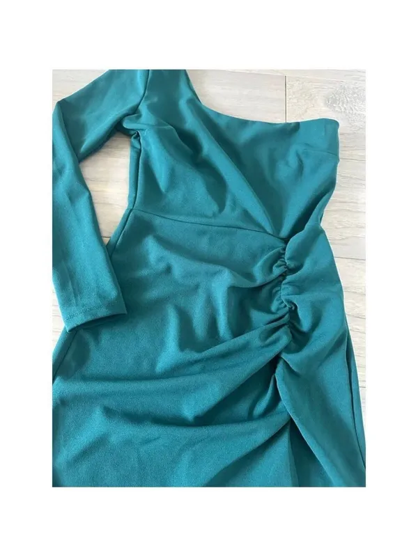 Windsor Teal Green One Shoulder Mini Dress XS - Image 4