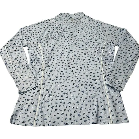 Peter Millar M 1/2 Zip Sun Shirt Light Blue Umbrella Print Golf Long Sleeve‎ - Image 4
