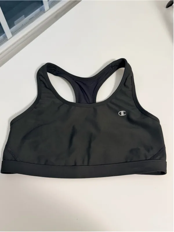 Champion Double Dry Black Racerback Sports Bra Size Large - Image 2