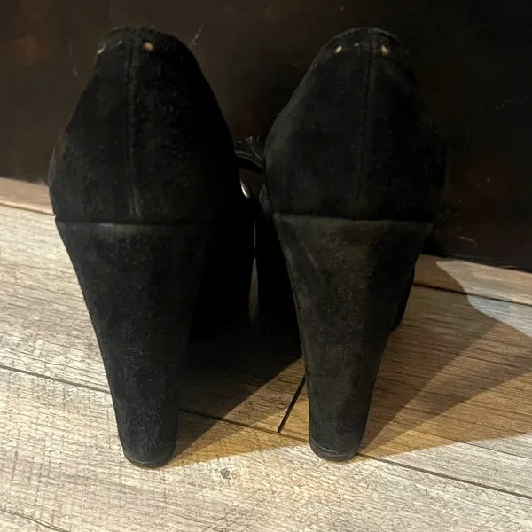 Christian Louboutin Authentic Suede Wedge Heels 38 - Image 3