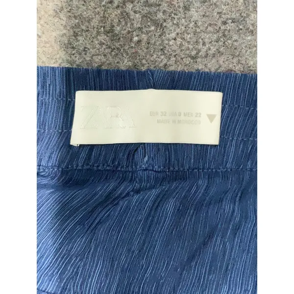 0 XS Balloon Pants Palazzo ZARA Navy Blue Semi Sheer lined Flowy Modern Boho - Image 4