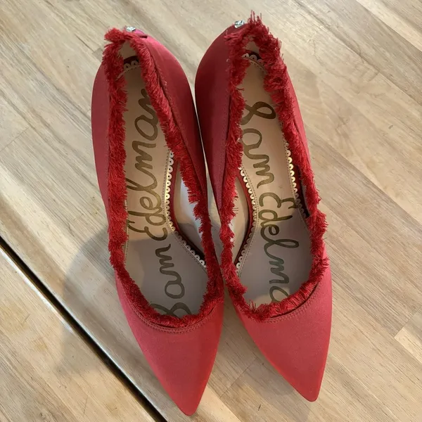 Sam Edelman Halan Red Satin Heels 7 - Image 2