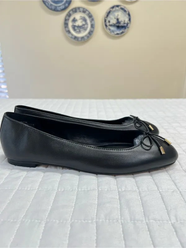 Madewell The Hester Flat in True Black Leather Size 8.5 - Image 5