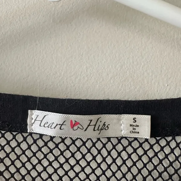 Women’s Heart & Hips black netted net shirt S - Image 2