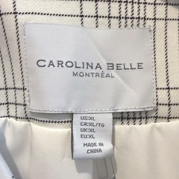 CAROLINA BELLE MONTREAL Womens XL Plaid Blazer Jacket Open‎ Front Lined NWT - Image 5