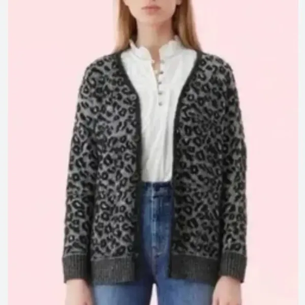LA VIE‎ by REBECCA TAYLOR Leopard Cardigan Sweater - Image 9