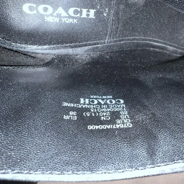 🖤✨ COACH New York Black Leather Chain Peep Toe Booties Heels 8B ✨🖤 - Image 8