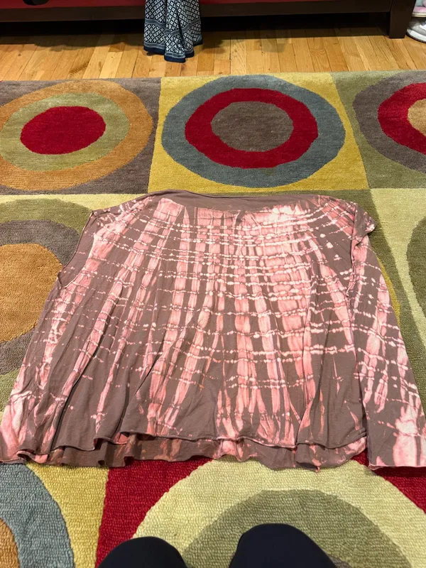 AllSaints Anaconda Flowy Tie Dye Tee Shirt Loose Oversized Pink Brown Size US 4 - Image 3
