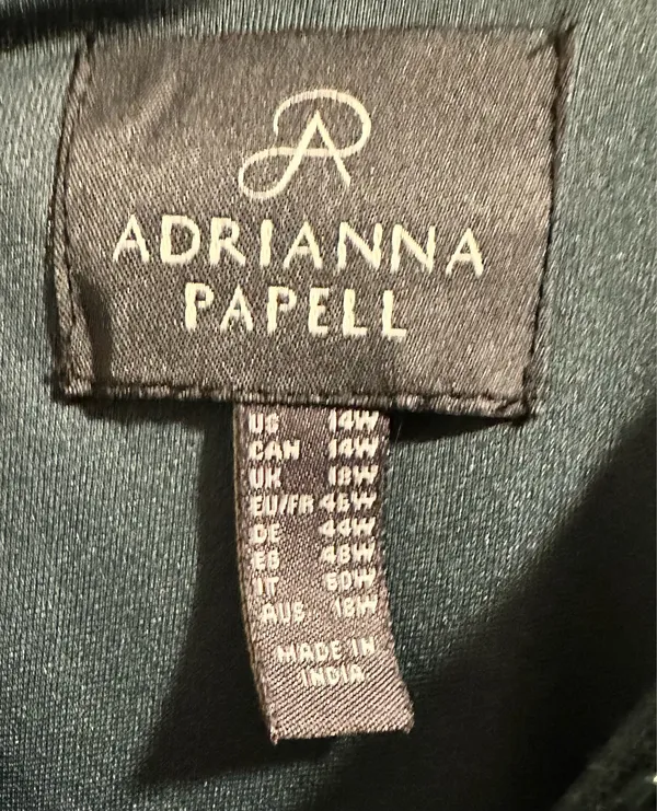 Adrianna Papell Forest Green Formal Sequin GownSize 14w - Image 4
