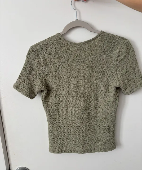 Zara Bow Trim Textured Top - Image 2