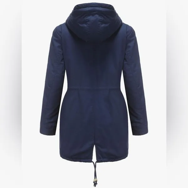 NEW Hooded Winter Coat Warm Fleeced Lined Long Jackets Thick Parka Jacket M - Image 5