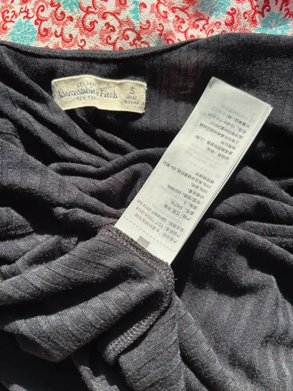 Abercrombie Solid Black Short Sleeve Open Back T-Shirt Dress - Image 7