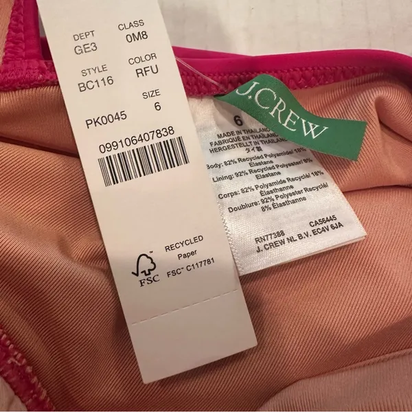 J. CREW Ruched V-Neck‎ One Piece Swimsuit Women's 10 Radiant Fuchsia Beach NEW - Image 7