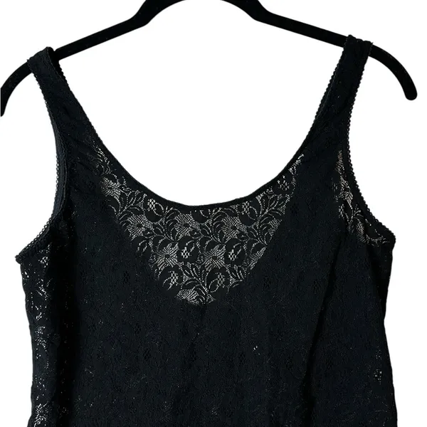 Black Sheer Mesh Lace Tank Top WhimsiGoth Dark Fairy Grunge Small - Image 2