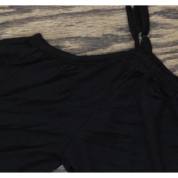 NWT American Rag Crochet-Trim Cold-Shoulder Blouse Shirt Top Classic Black S - Image 8