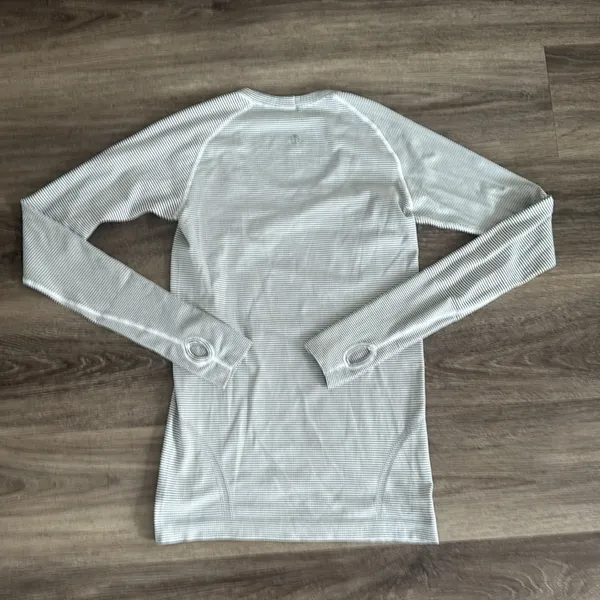 lululemon athletica Black Striped Swiftly Crewneck Top - Image 2