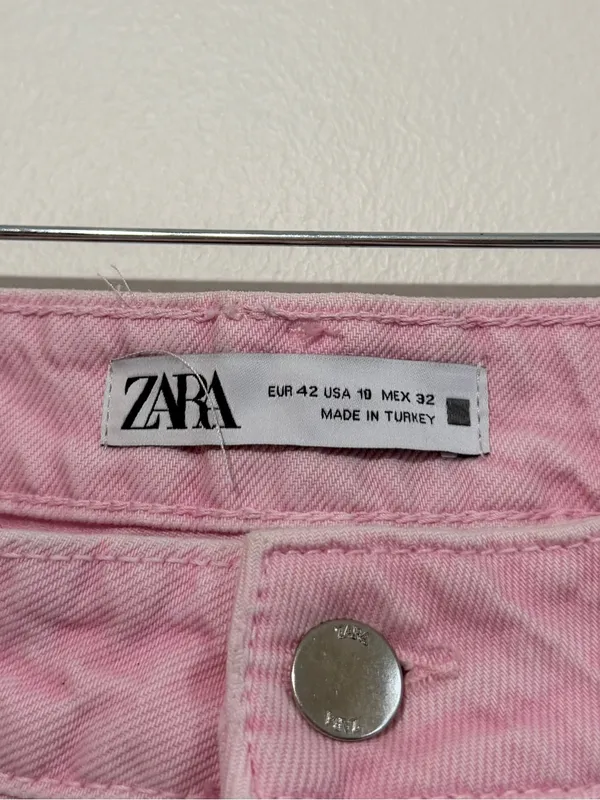 Zara Light Pink Straight Leg Jeans Size 10 Women’s Denim - Image 3