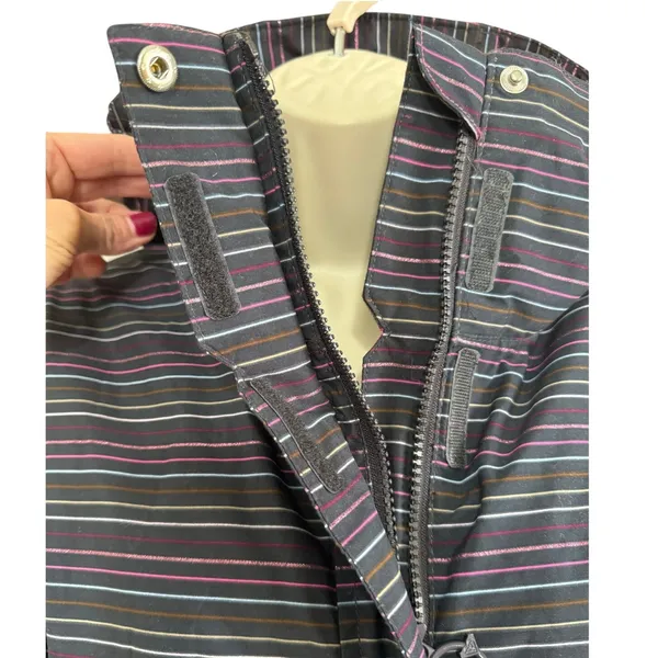 Roxy 5K Silver Snowboard/Ski Jacket Black With Multicolor‎ Pinstripe Size XL - Image 13
